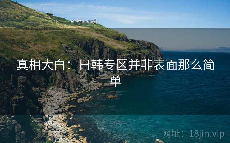 真相大白:日韩专区并非表面那么简单