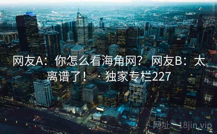 网友A:你怎么看海角网? 网友B:太离谱了! · 独家专栏227